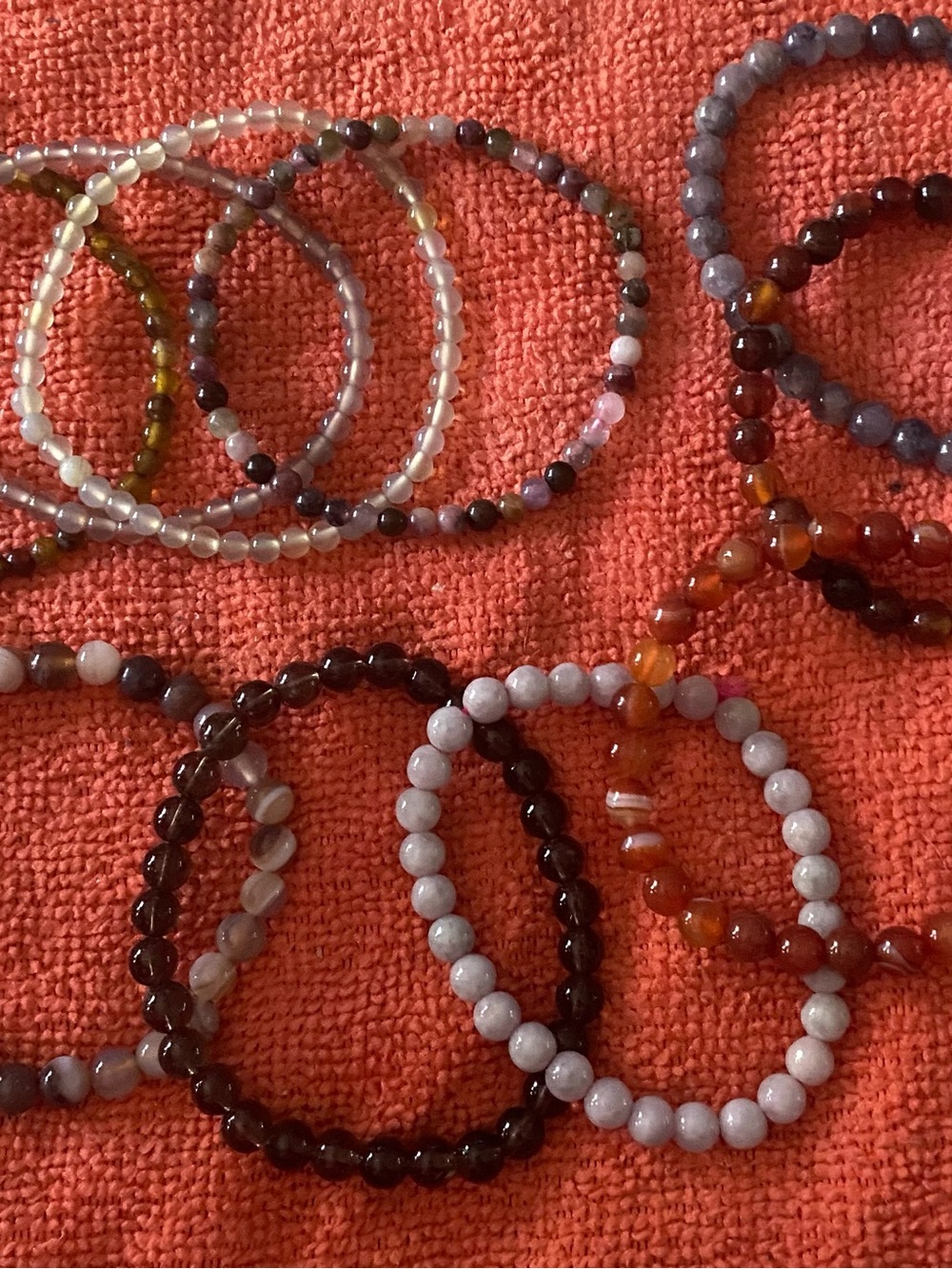 Handmade Multicolor Genuine Crystal Bead Stretch Bracelet Set - Women